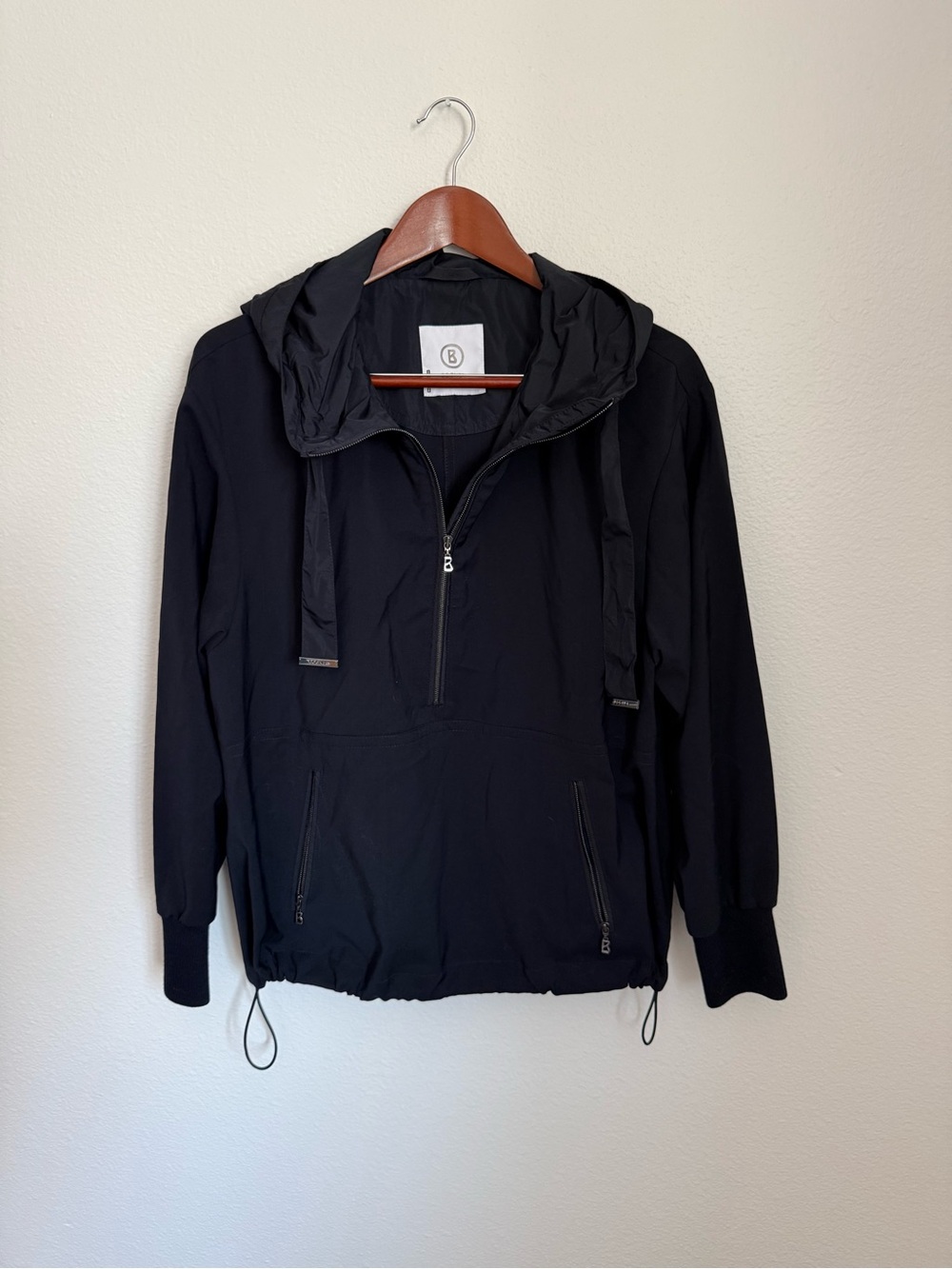 Bogner Designer Navy Blue Rain Jacket With Hood & Branded Detailing